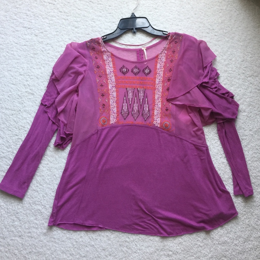 Free People Ruffle Shirt - Picture 3 of 6